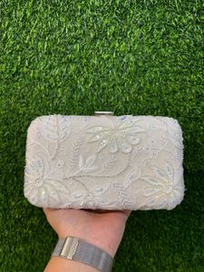 Floral Embroidered Clutch