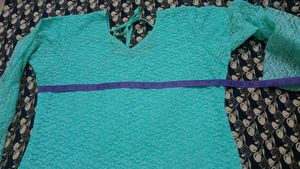 Elegant Sea Green Lace Kurti