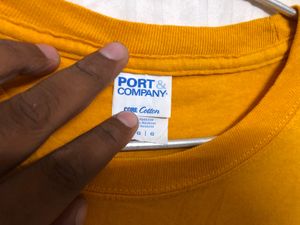 Port Company Cotton Yellow T Shirt