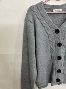 Gray Knit Cardigan
