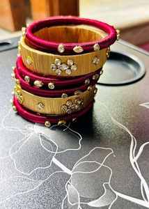 Silk Thread Bangles - Set of 4