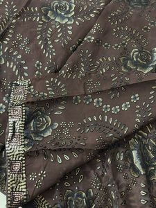 Heavy Brown Sequin Work Saree