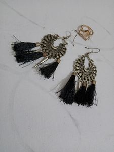 Earnings And Finger Ring Combo