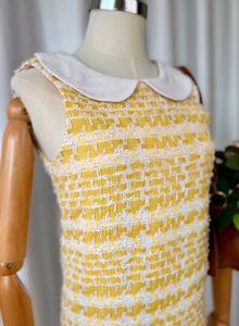 Chic Yellow Tweed Dress