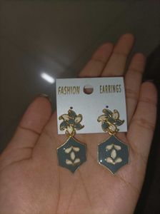 Floral &amp; Geometric Dangle Earrings