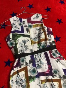 White Floral Print Gown
