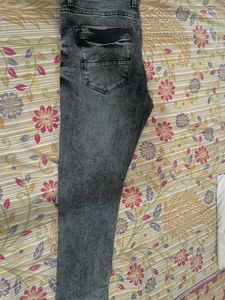 Gray Wash Denim Jeans