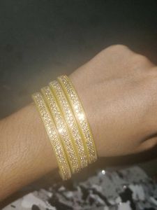 Bangles with gold accents