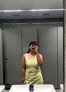 Embroidered Sleeveless Top green color