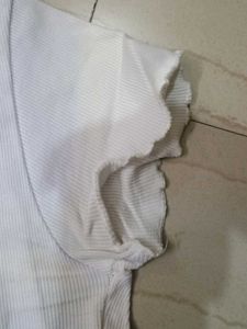 Cute White Button-Up T-Shirt