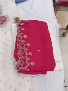 Elegant White &amp; Pink Salwar Kameez