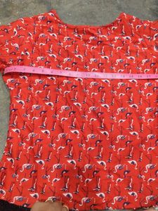 Red Flamingo Print Top
