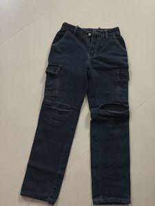 Knee Cut Straight Fir Denim