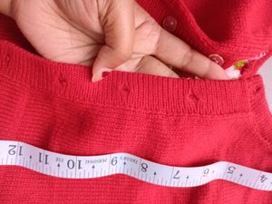 Red Embroidered Woolen Blouse