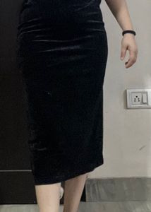 Black Velvet Mini Skirt