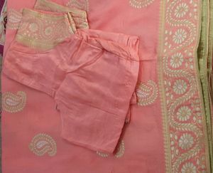 Beautiful Peach Silk Saree