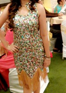 Women Sequin Fringe Party Dress