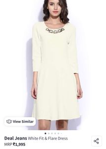 White Angelic Dress With Metal Design