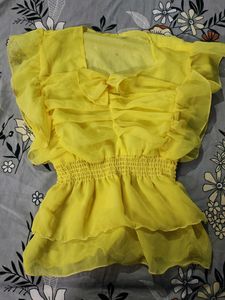 Yellow Ruffle Blouse