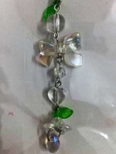 💎 Floral Drop Phone Charm with Bow, Heart &amp; Leaf