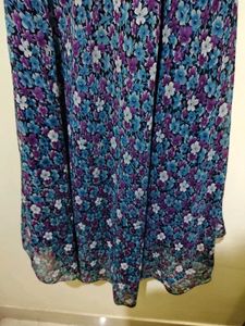 Floral Print Anarkali Kurta Pyjama Dupatta Set
