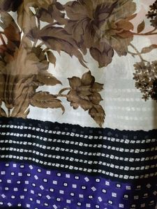 Floral Print Saree with Border