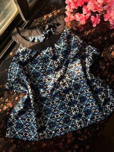 Blue halter neck top