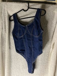 Denim Bodysuit Top
