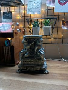 antique Silver plated cast metal angels lamp Base