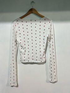 Cute Heart Print Long Sleeve Top