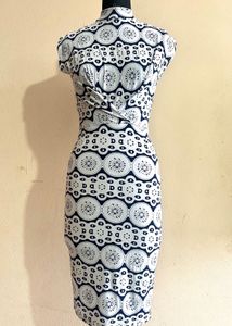 Vintage Circle Print Sheath Dress