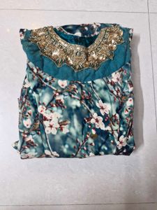 Floral Print Green Dress