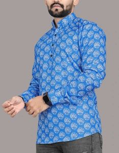 Blue Printed Kurta XxL (V)