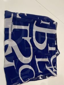 Blue Printed Chiffon Square Scarf