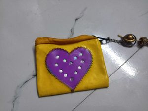 Cute mustard nd💜 shape joypur style wallet