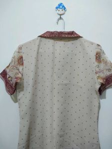Red beige Tan Kurta Pajama Dupatta Set