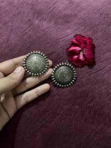 Silver Boho Stud Earrings