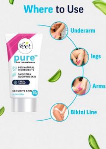Veet Pure Hair Removal Cream 30g, Pack Of 3