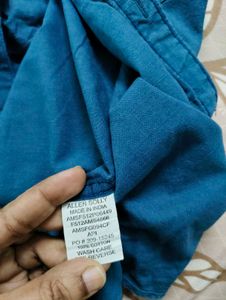 Teal Blue Allen Solly Shirt For Men