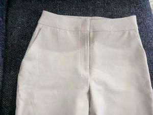Beige Straight Leg Trousers