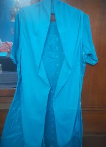 Elegant 3 Piece Cyan Kurta Set