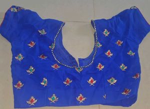 Blue Embroidered Saree