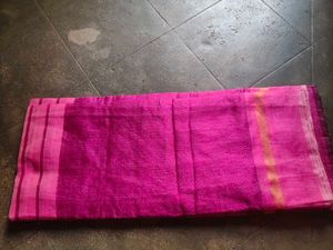 Elegant Pink Striped Saree