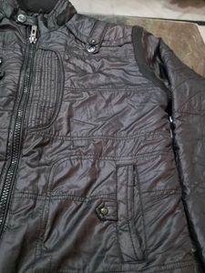 Men BLACK Coat With Detachable Arms