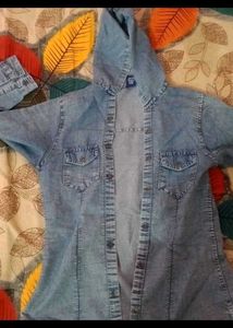 Casual Gray T-Shirt &amp; Men Jacket Hood