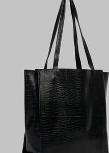 Crocs Leather Black Tote Bag