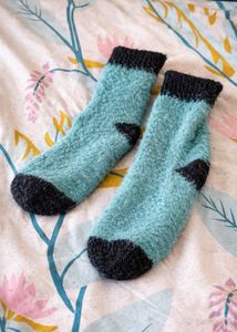 Cozy Blue Wool Socks