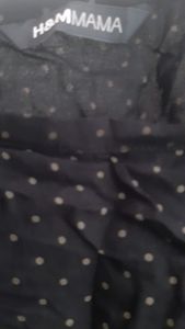 H&amp;M black polka dots long dress