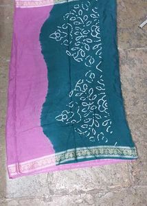 Pink & Teal Bandhani Dupatta