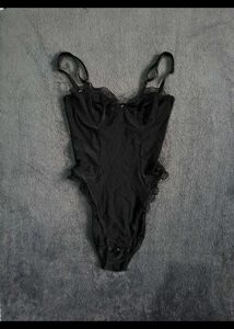 Black Frill Bodysuit